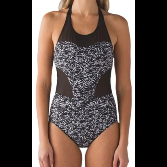 Rare LIKE NEW Lululemon cutout one piece swim suit with tie detail in back. - Picture 1 of 5